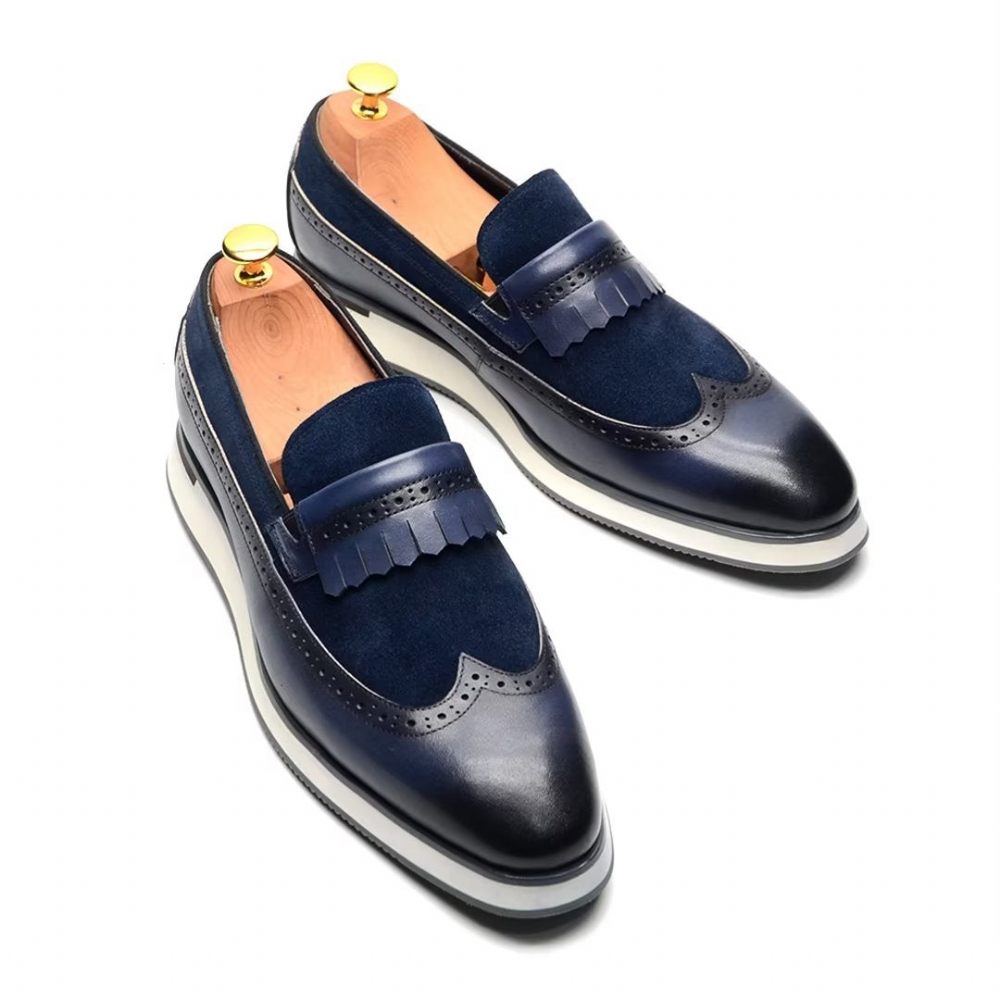 Chaussures Formelles Pour Hommes Mocassins Modernes Et Confortables - Bleu