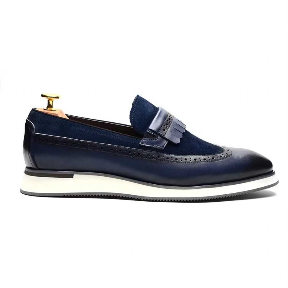 Chaussures Formelles Pour Hommes Mocassins Modernes Et Confortables - Bleu