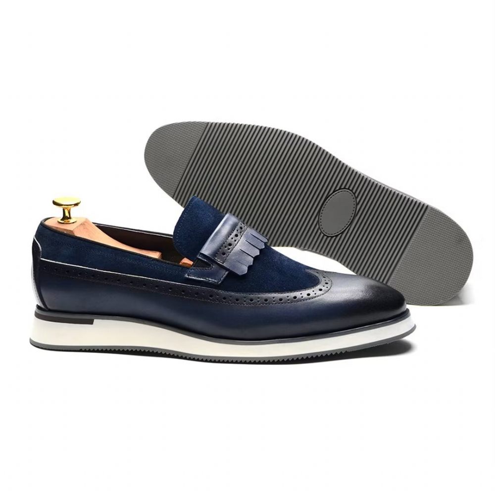 Chaussures Formelles Pour Hommes Mocassins Modernes Et Confortables - Bleu