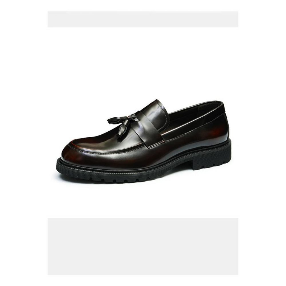 Chaussures Formelles Pour Hommes Mocassins À Pampilles Classiques Enfiler - Bourgogne