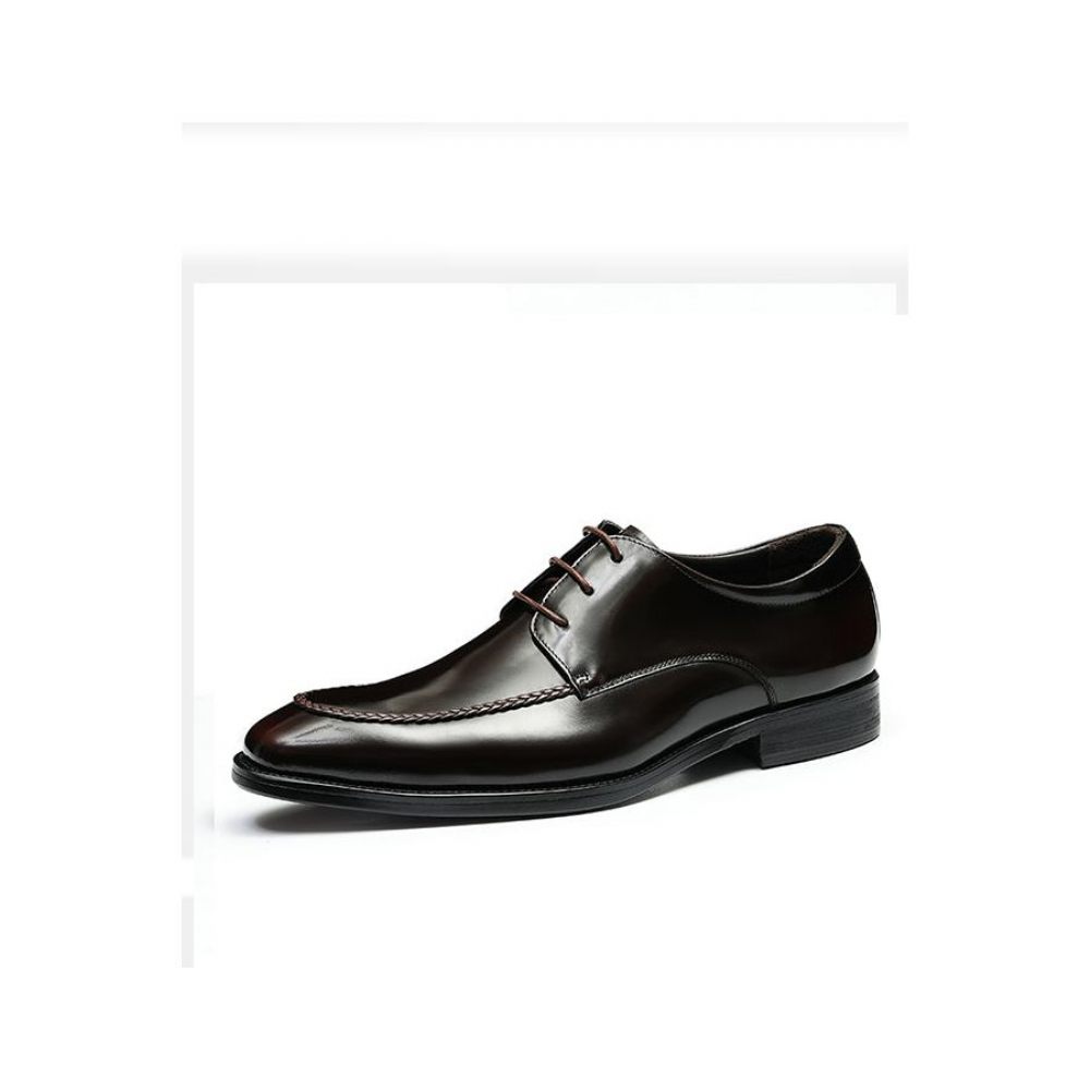 Chaussures Formelles Pour Hommes Mode À Lacets Texture Exotique - Noir