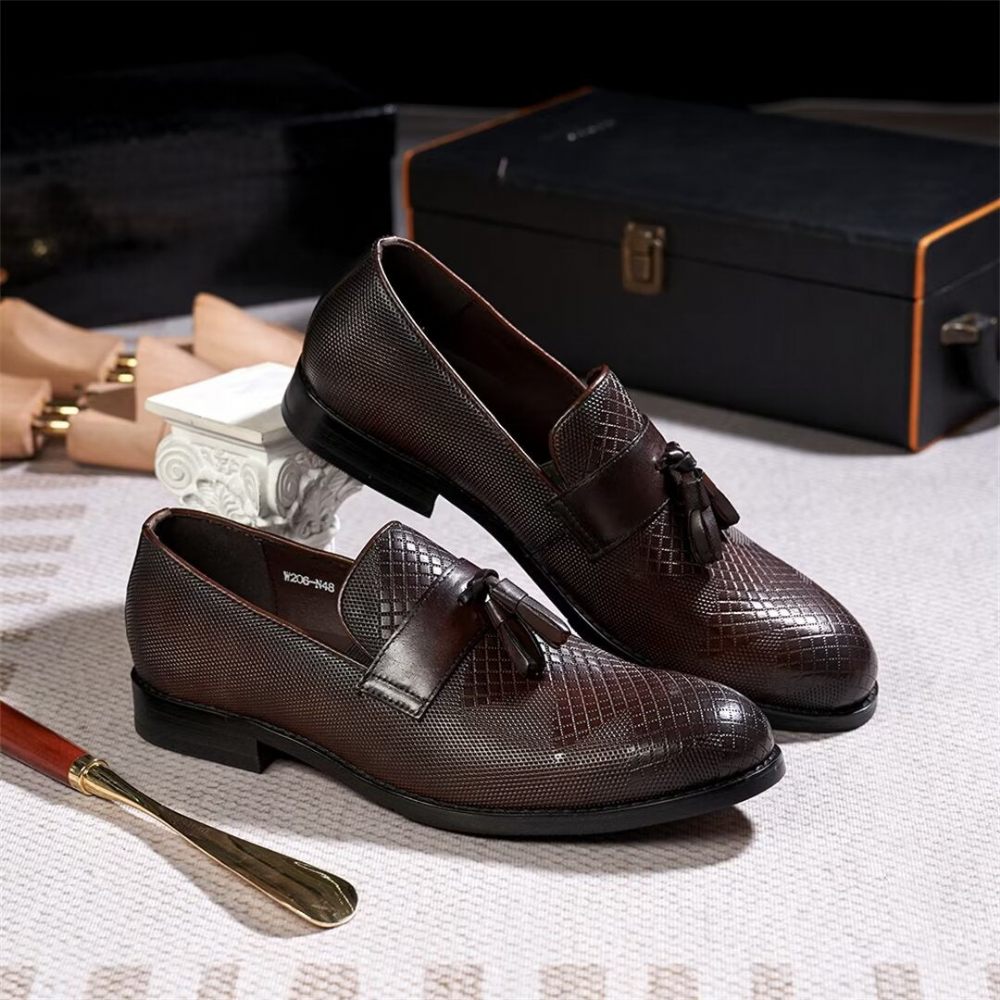 Chaussures Formelles Pour Hommes Modern Elite Leather Dress Essentials - Café