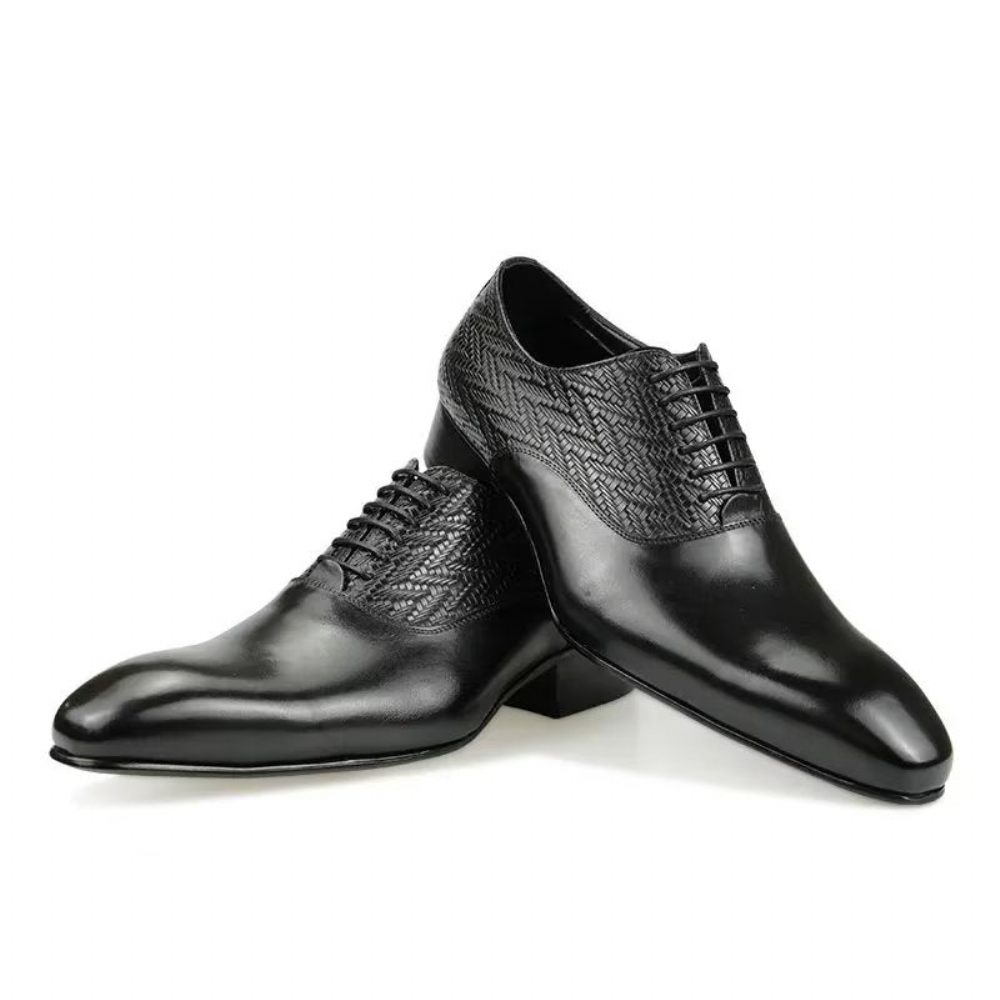 Chaussures Formelles Pour Hommes Modish Brogue Nuptial Oxford Cuir - Noir