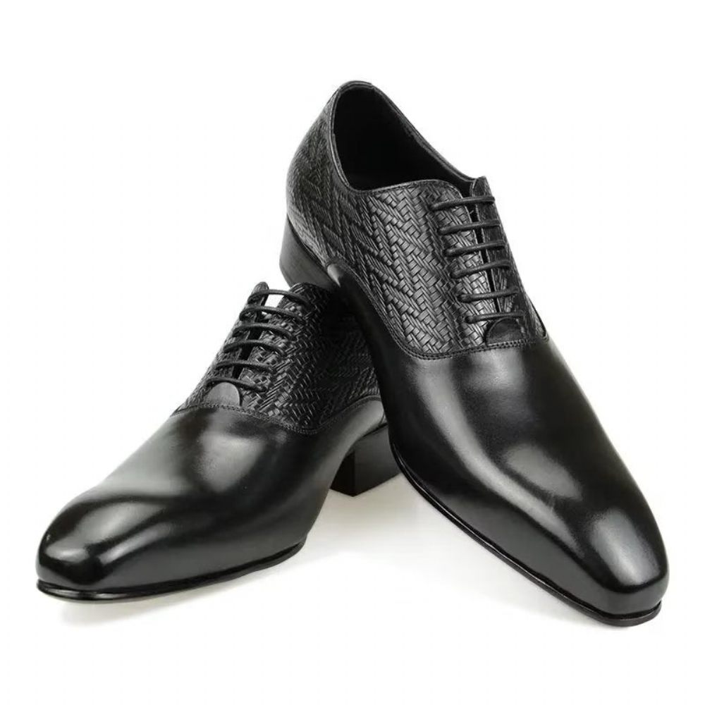 Chaussures Formelles Pour Hommes Modish Brogue Nuptial Oxford Cuir - Noir