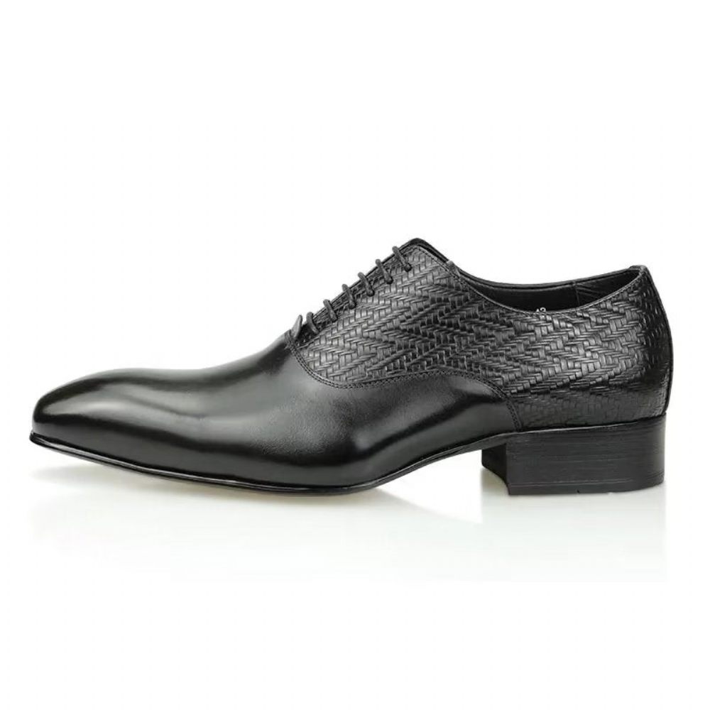 Chaussures Formelles Pour Hommes Modish Brogue Nuptial Oxford Cuir - Noir