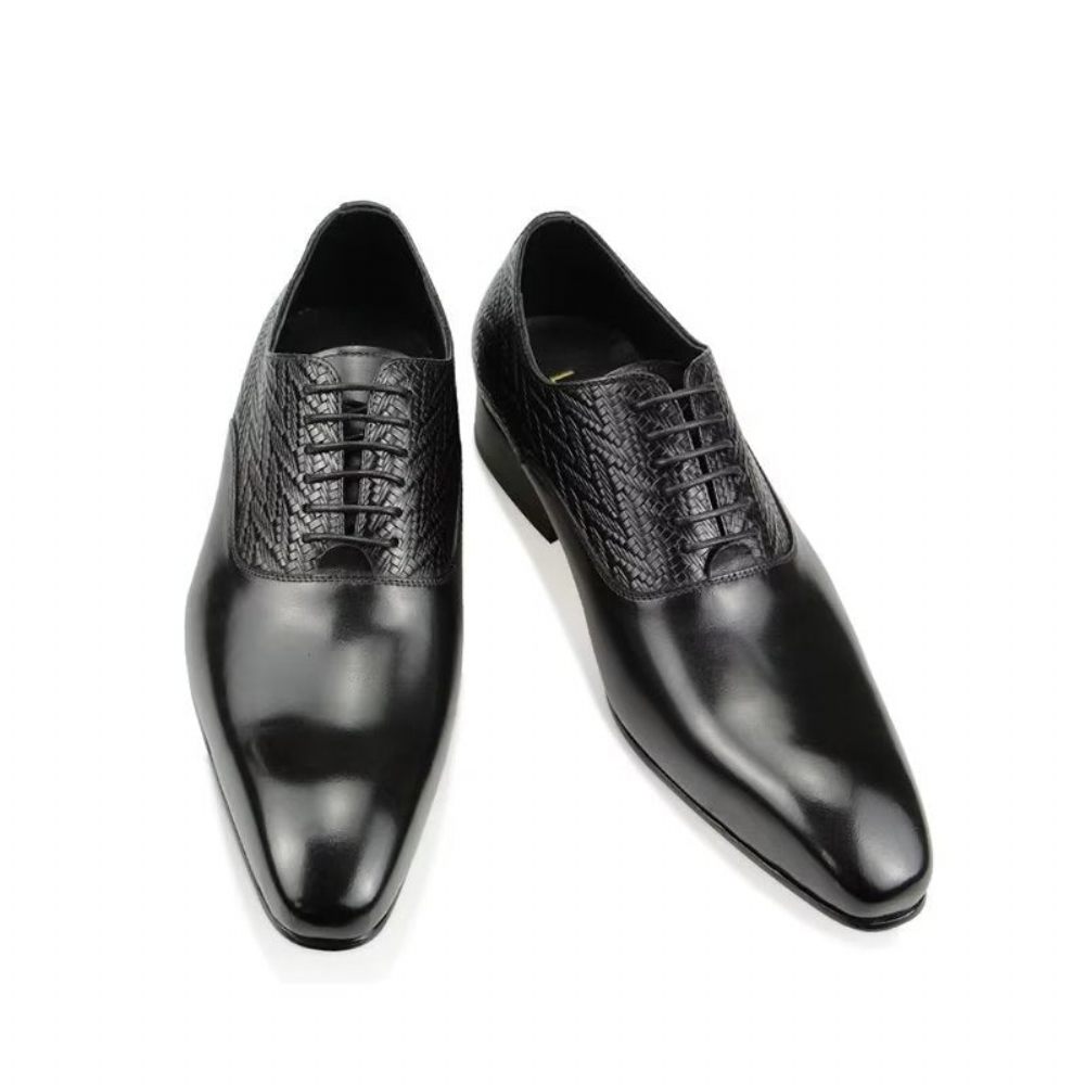 Chaussures Formelles Pour Hommes Modish Brogue Nuptial Oxford Cuir - Noir