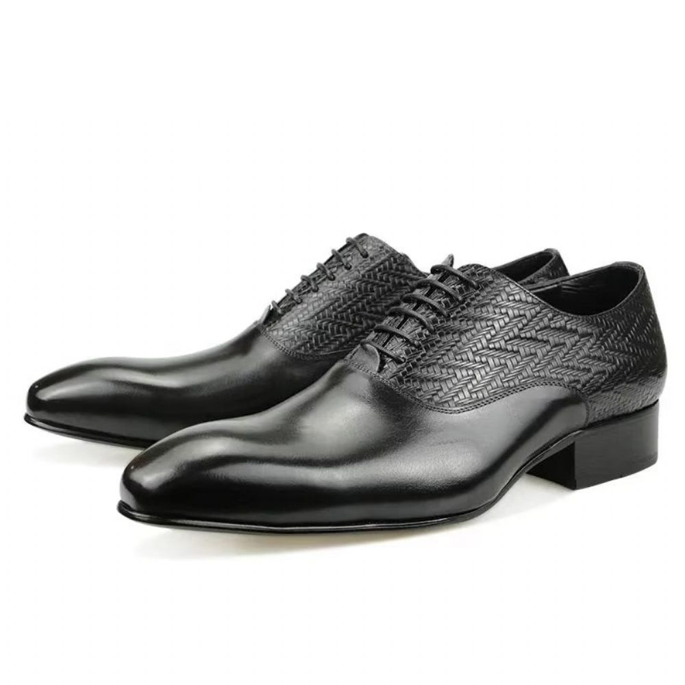 Chaussures Formelles Pour Hommes Modish Brogue Nuptial Oxford Cuir - Noir