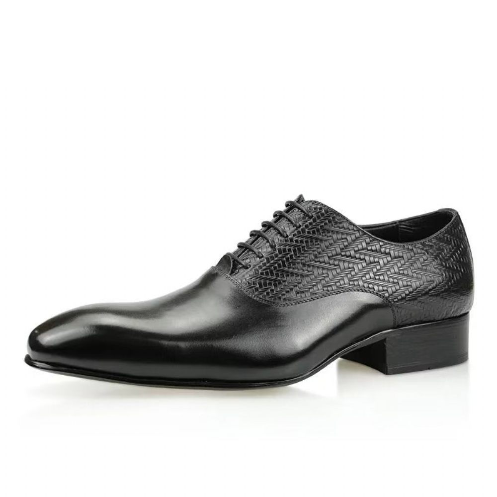 Chaussures Formelles Pour Hommes Modish Brogue Nuptial Oxford Cuir - Noir