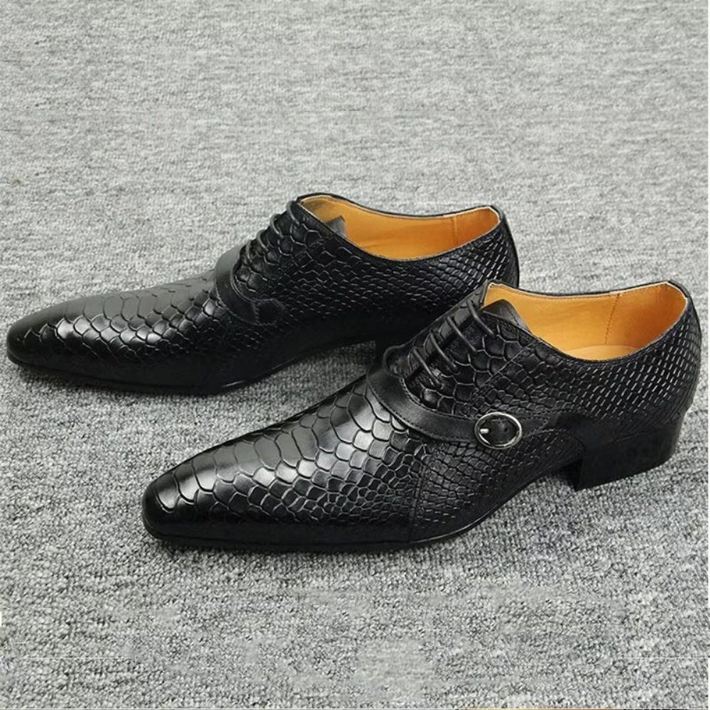 Chaussures Formelles Pour Hommes Opulent Brogue Nuptial Oxford Leather Shoes - Noir