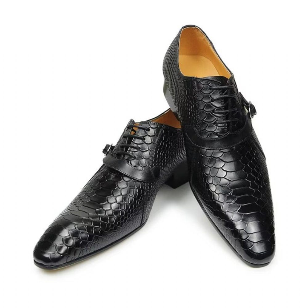 Chaussures Formelles Pour Hommes Opulent Brogue Nuptial Oxford Leather Shoes - Noir