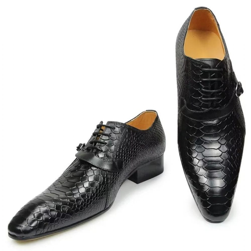 Chaussures Formelles Pour Hommes Opulent Brogue Nuptial Oxford Leather Shoes - Noir