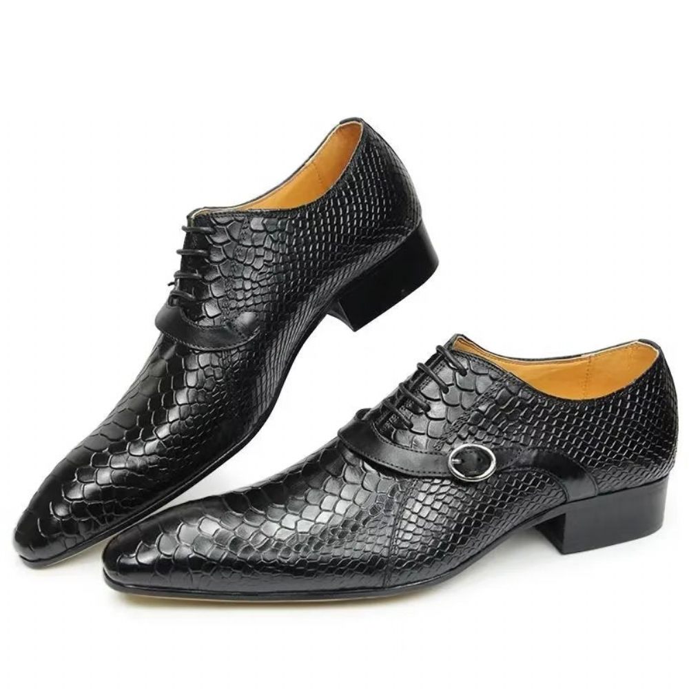 Chaussures Formelles Pour Hommes Opulent Brogue Nuptial Oxford Leather Shoes - Noir