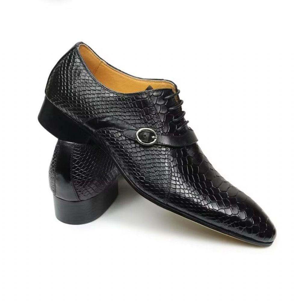 Chaussures Formelles Pour Hommes Opulent Brogue Nuptial Oxford Leather Shoes - Noir