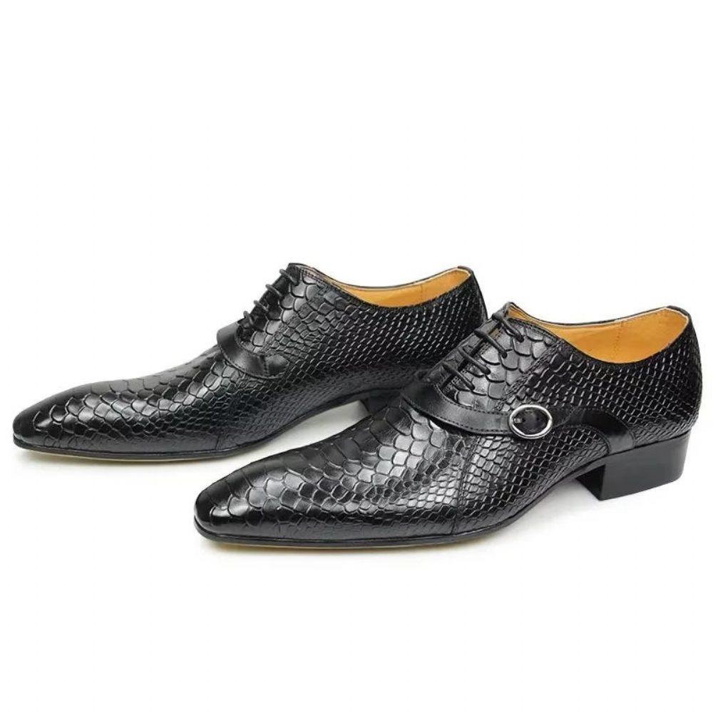 Chaussures Formelles Pour Hommes Opulent Brogue Nuptial Oxford Leather Shoes - Noir