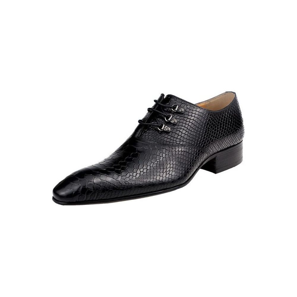 Chaussures Formelles Pour Hommes Opulent Crocprint Habillées Oxford À Bout Pointu