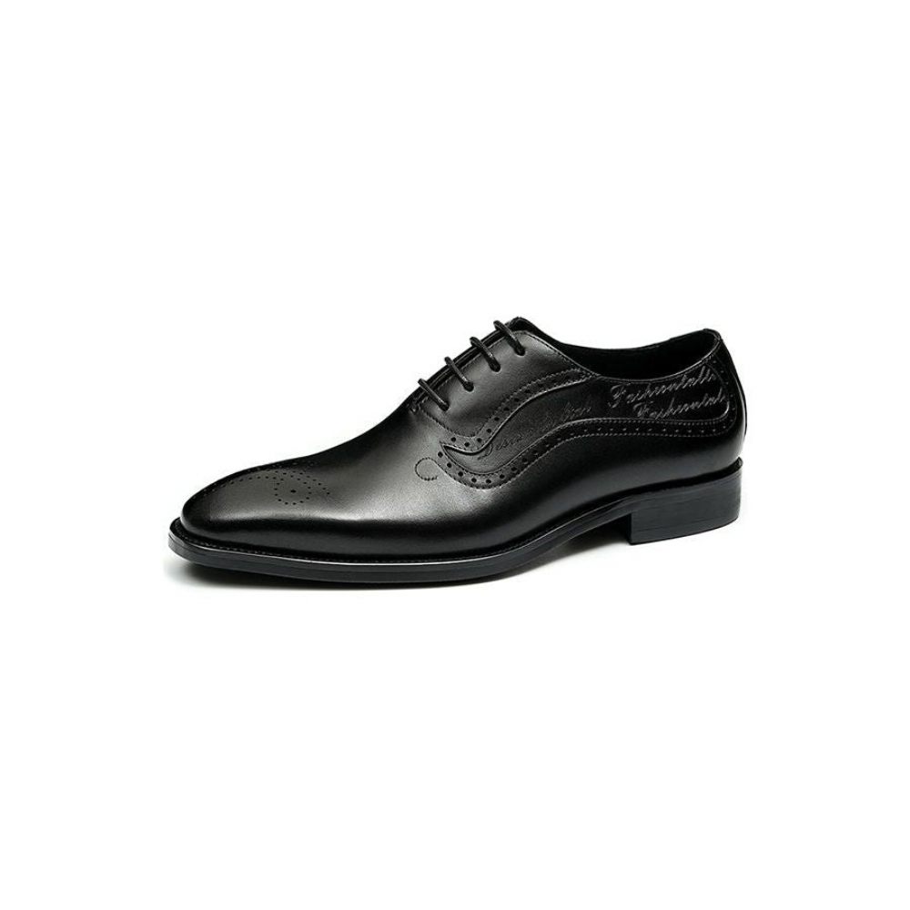 Chaussures Formelles Pour Hommes Opulent Richelieu Sculpté À Lacets Bout Pointu