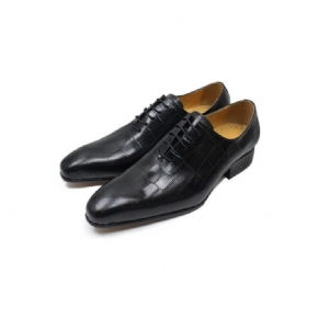 Chaussures Formelles Pour Hommes Oxford À Bout Pointu Cuir Crocodile Opulent