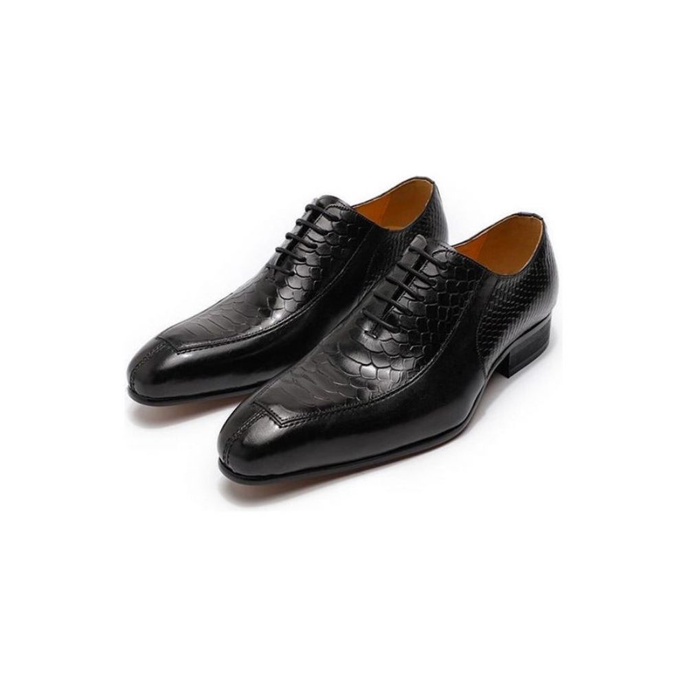 Chaussures Formelles Pour Hommes Oxford À Bout Pointu Exquises - Noir