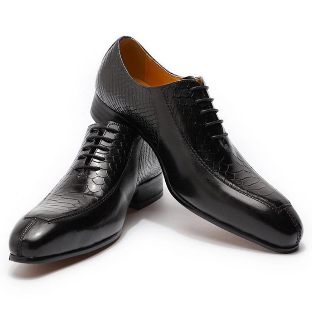 Chaussures Formelles Pour Hommes Oxford À Bout Pointu Exquises - Noir