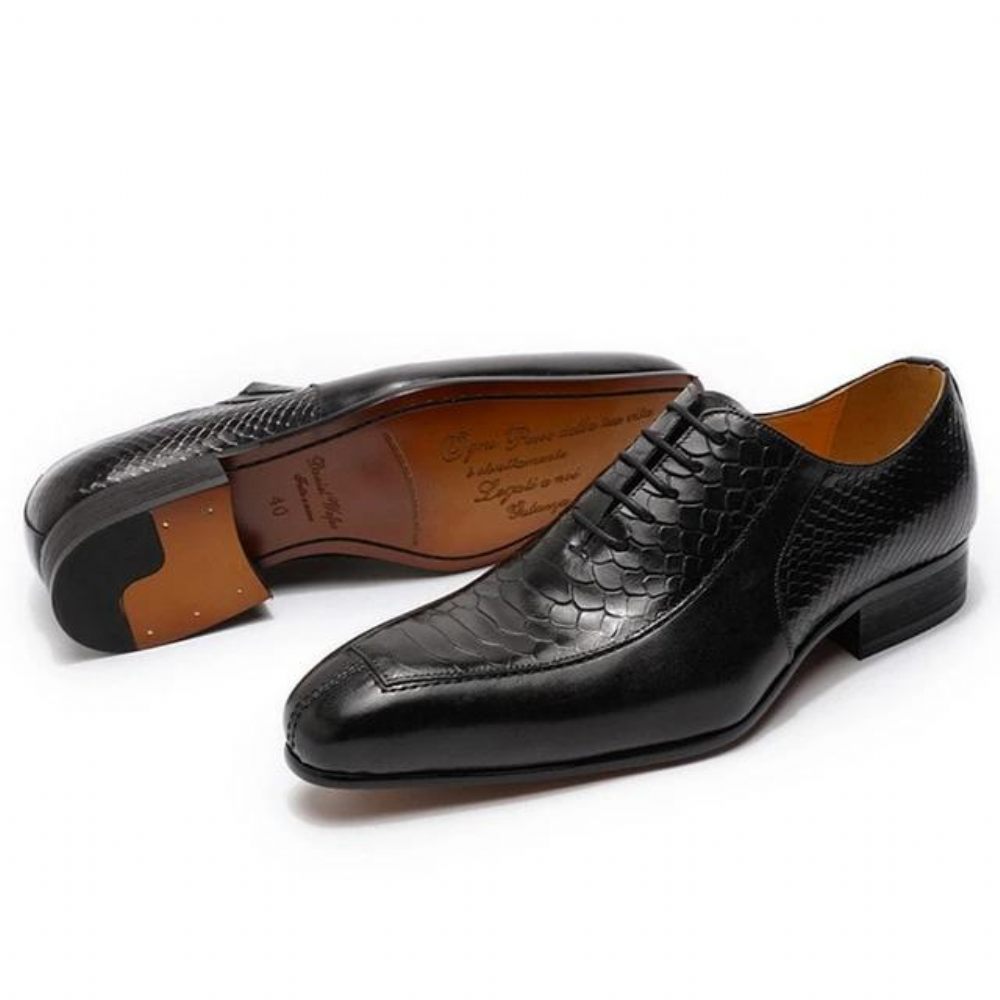 Chaussures Formelles Pour Hommes Oxford À Bout Pointu Exquises - Noir