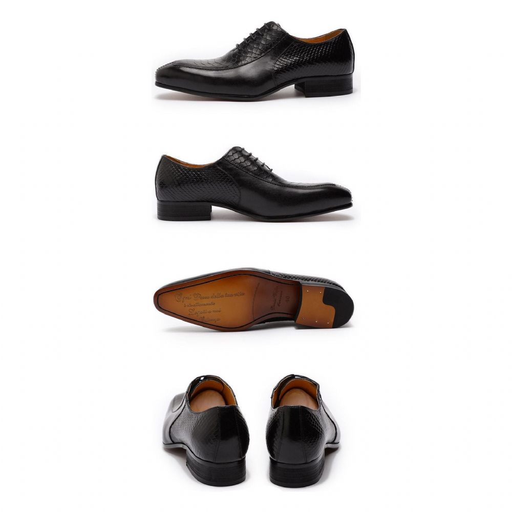 Chaussures Formelles Pour Hommes Oxford À Bout Pointu Exquises - Noir