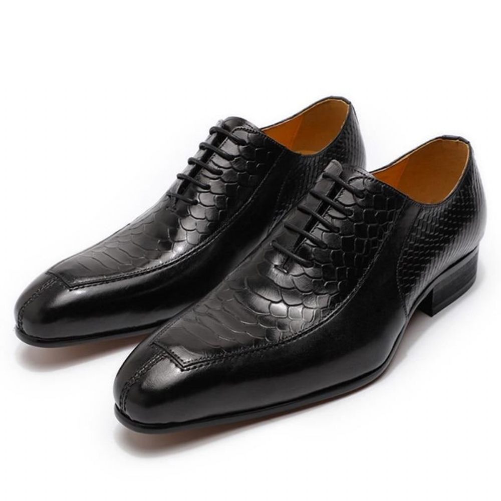 Chaussures Formelles Pour Hommes Oxford À Bout Pointu Exquises - Noir