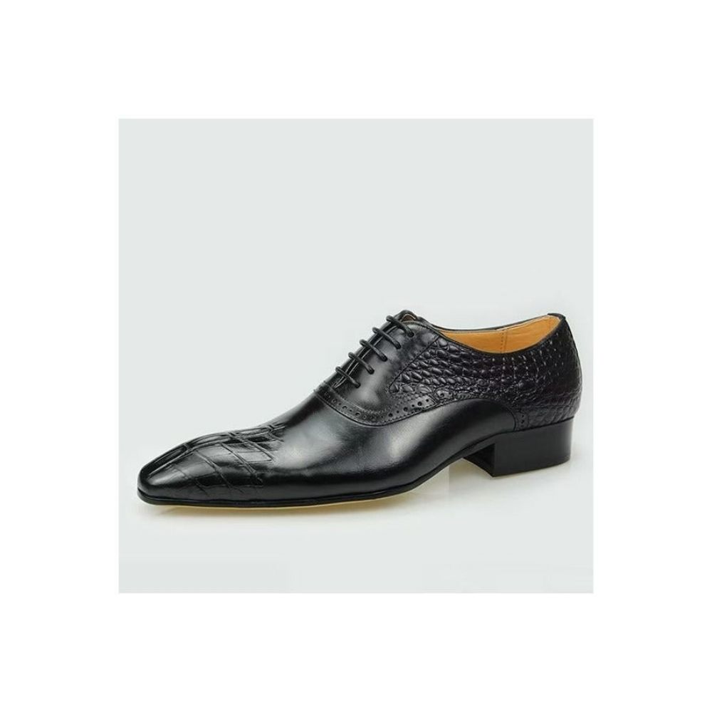 Chaussures Formelles Pour Hommes Oxford Cuir Luxe Opulent Brogue Nuptial - Noir