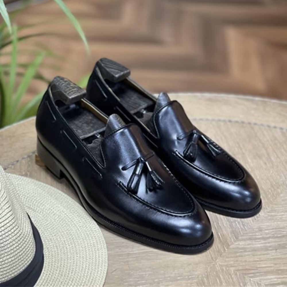 Chaussures Formelles Pour Hommes Oxford Cuir Style Brogue À Pampilles Élégantes - Noir