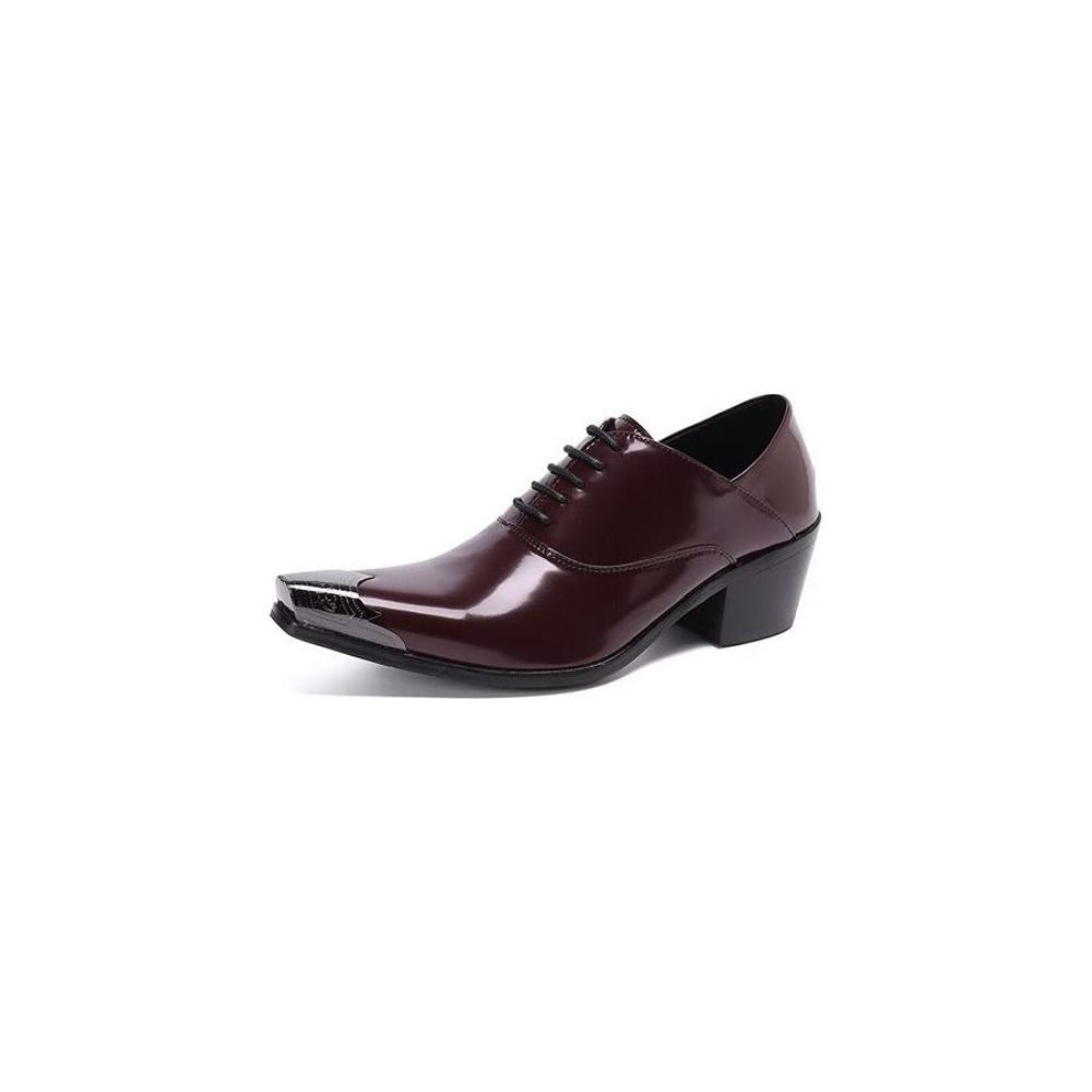 Chaussures Formelles Pour Hommes Oxford Cuir Vache Exquises - Rouge