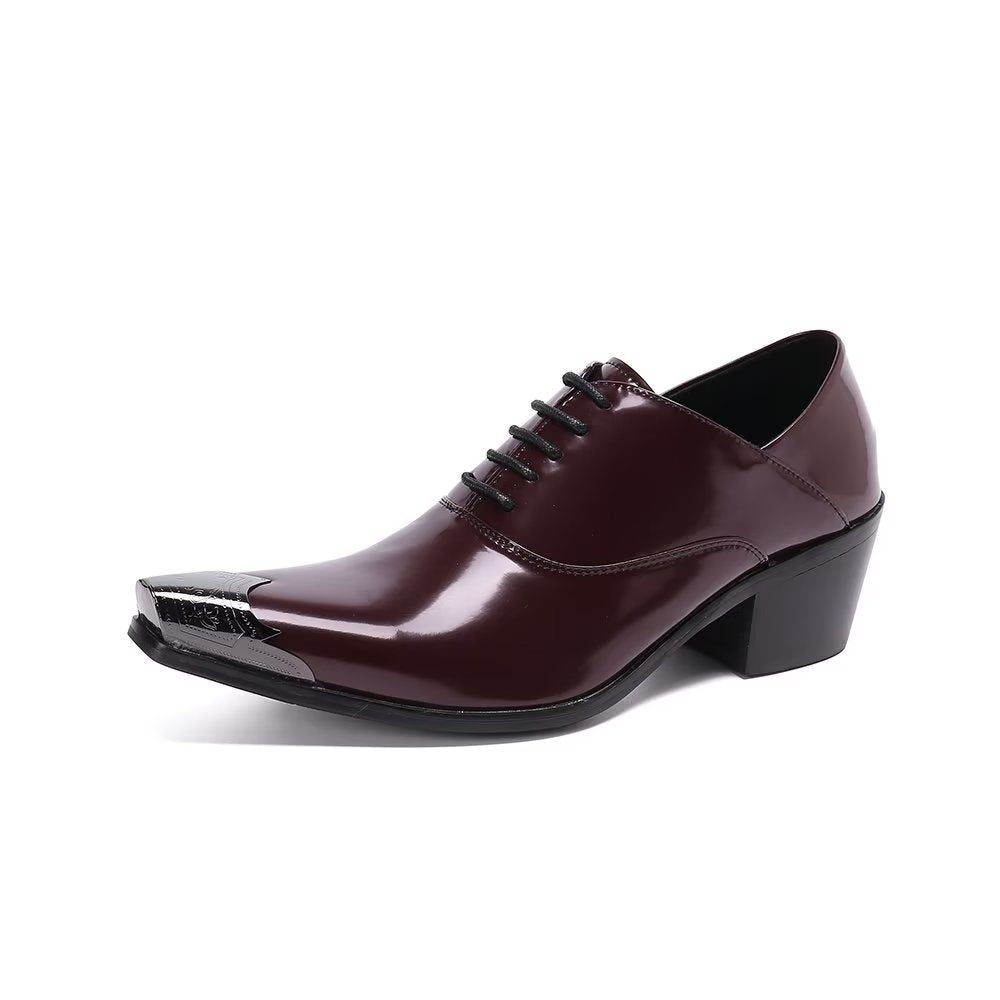 Chaussures Formelles Pour Hommes Oxford Cuir Vache Exquises - Rouge