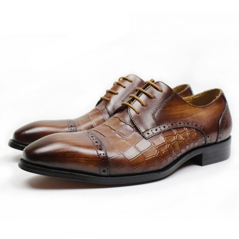 Chaussures Formelles Pour Hommes Oxford Cuir Vache Véritable