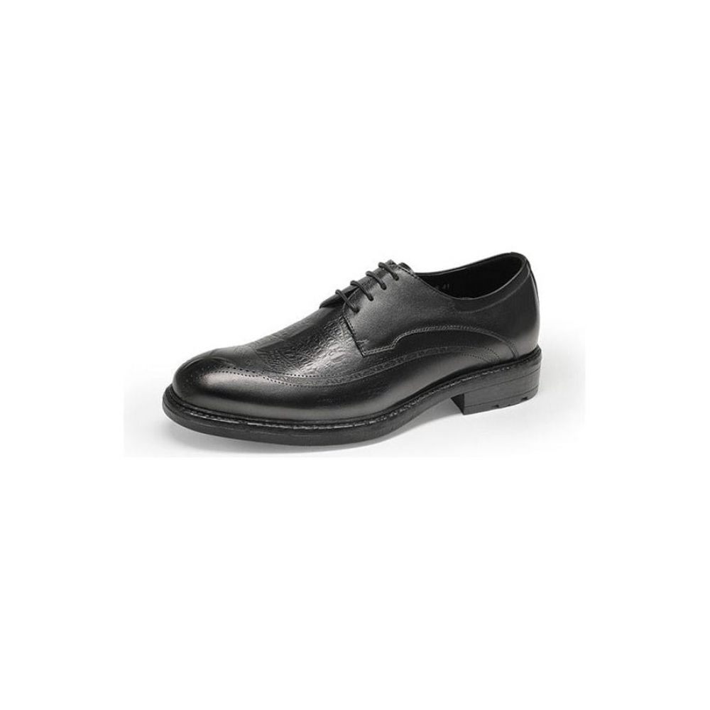 Chaussures Formelles Pour Hommes Oxford À Lacets Motif Exotique - Noir