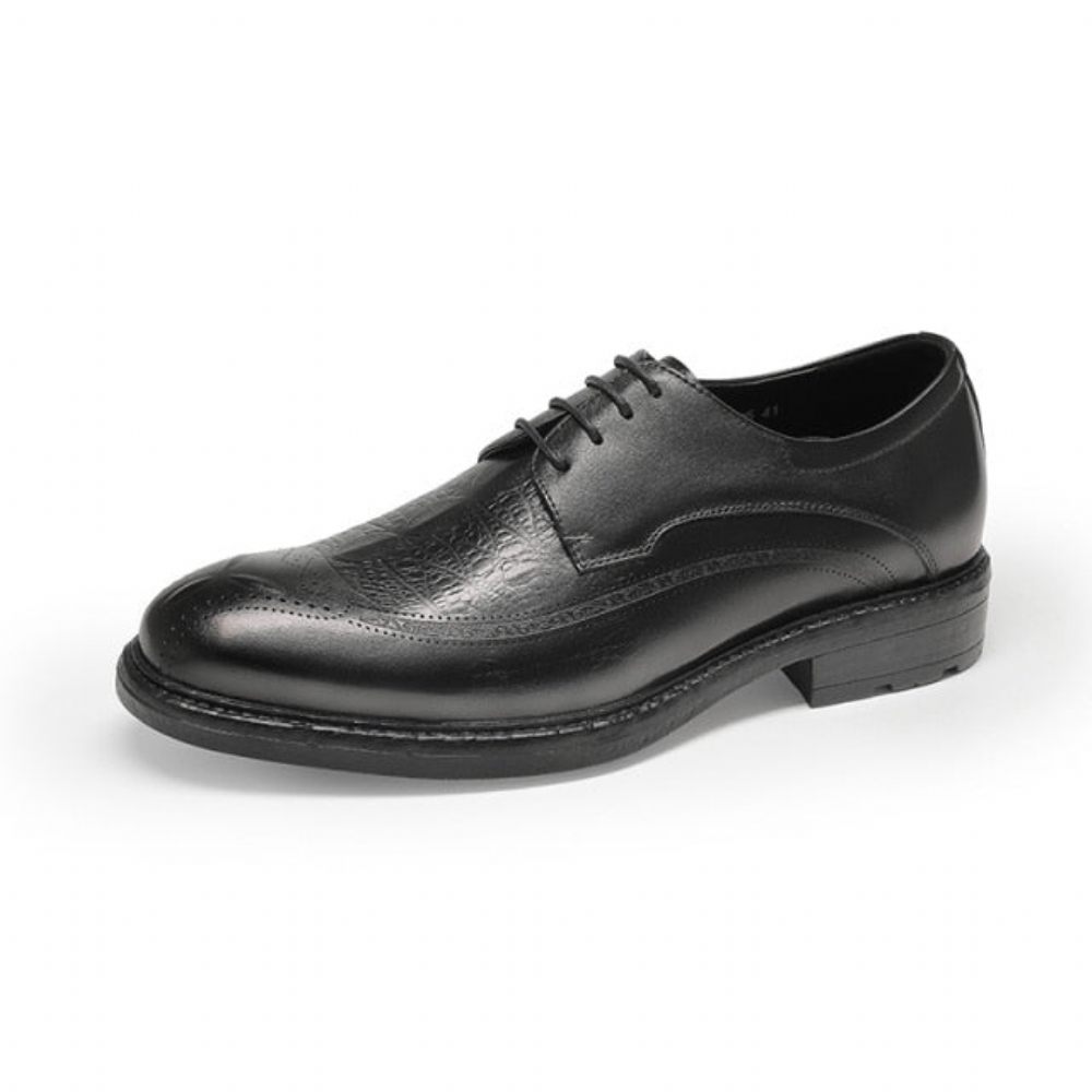 Chaussures Formelles Pour Hommes Oxford À Lacets Motif Exotique - Noir