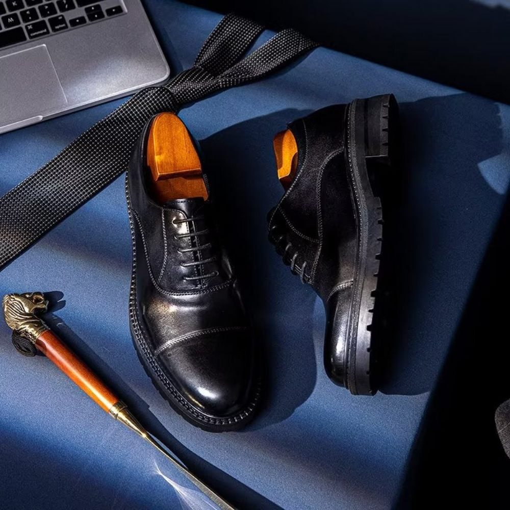 Chaussures Formelles Pour Hommes Oxford À Motif Exotique - Noir