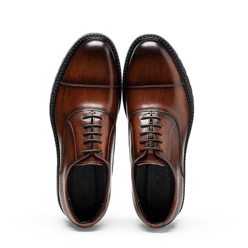 Chaussures Formelles Pour Hommes Oxford À Motif Exotique - Marron