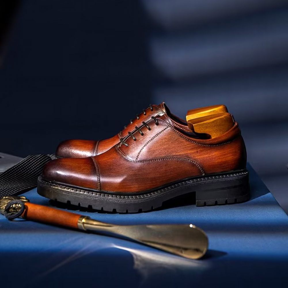 Chaussures Formelles Pour Hommes Oxford À Motif Exotique - Café