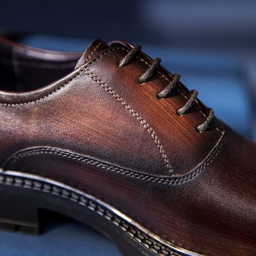 Chaussures Formelles Pour Hommes Oxford À Motif Exotique - Café