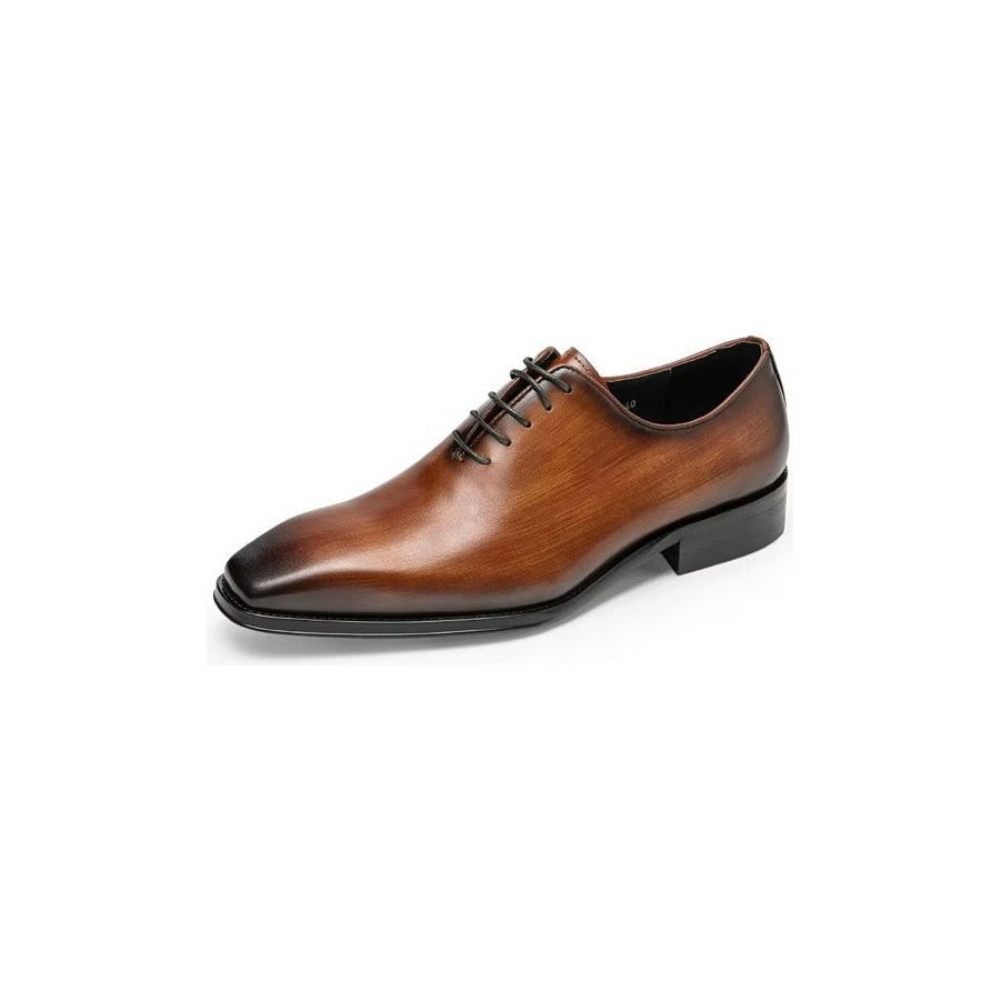 Chaussures Formelles Pour Hommes Oxford À Motif Lisse Opulent - Café