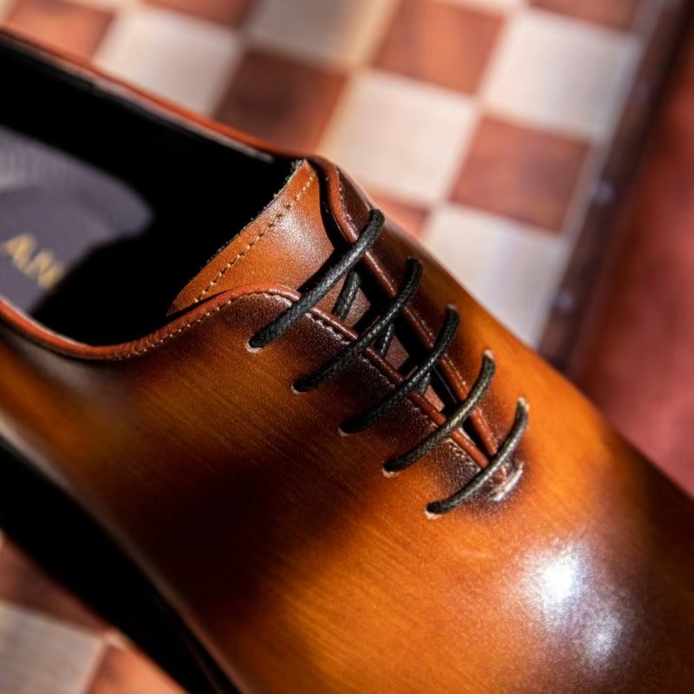 Chaussures Formelles Pour Hommes Oxford À Motif Lisse Opulent - Café