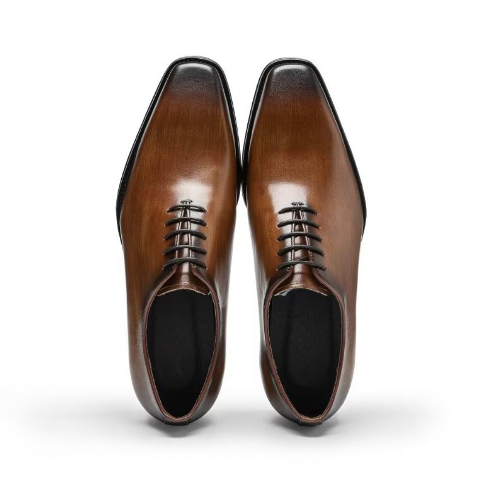 Chaussures Formelles Pour Hommes Oxford À Motif Lisse Opulent - Café