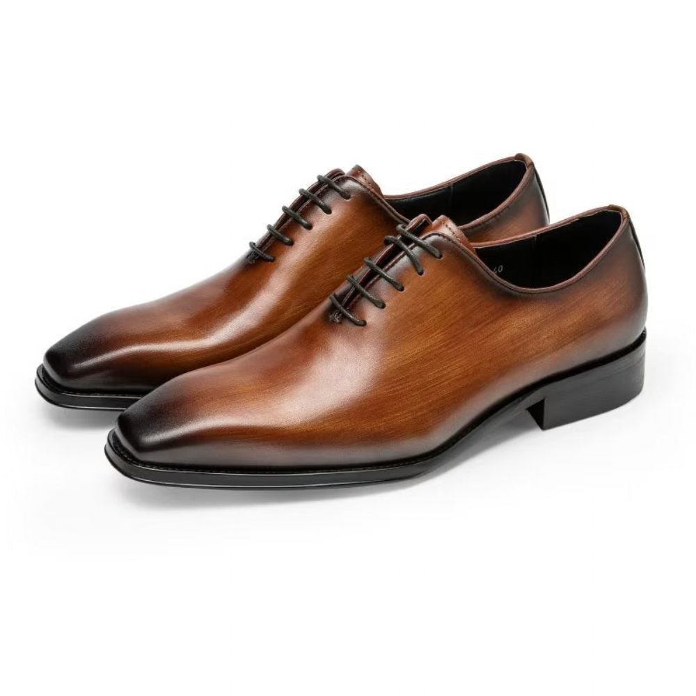 Chaussures Formelles Pour Hommes Oxford À Motif Lisse Opulent - Café