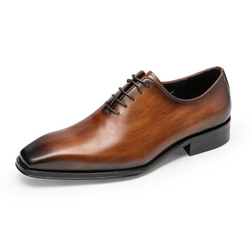 Chaussures Formelles Pour Hommes Oxford À Motif Lisse Opulent - Café