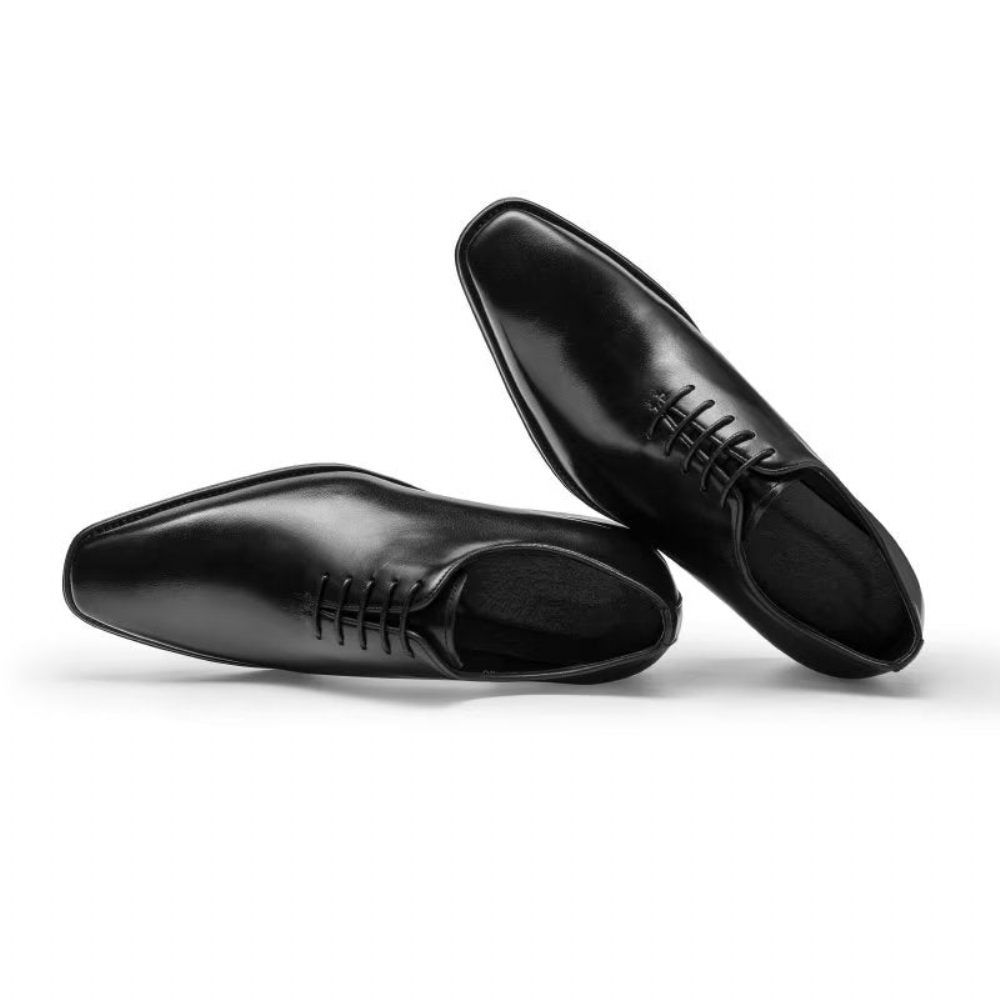 Chaussures Formelles Pour Hommes Oxford À Motif Lisse Opulent - Noir