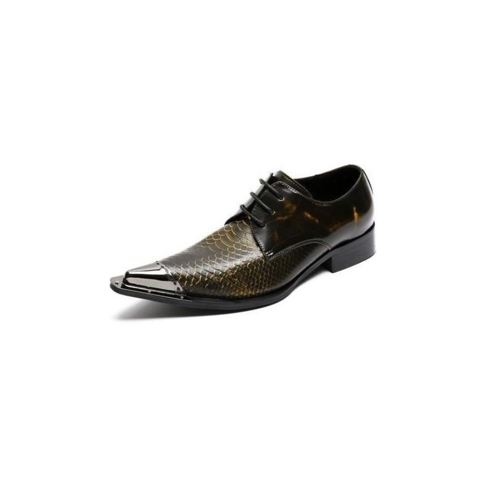 Chaussures Formelles Pour Hommes Oxfords À Bout Pointu Cuir Crocodile Exquis