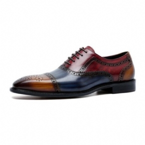 Chaussures Formelles Pour Hommes Oxfords À Lacets Cuir Bout D'aile