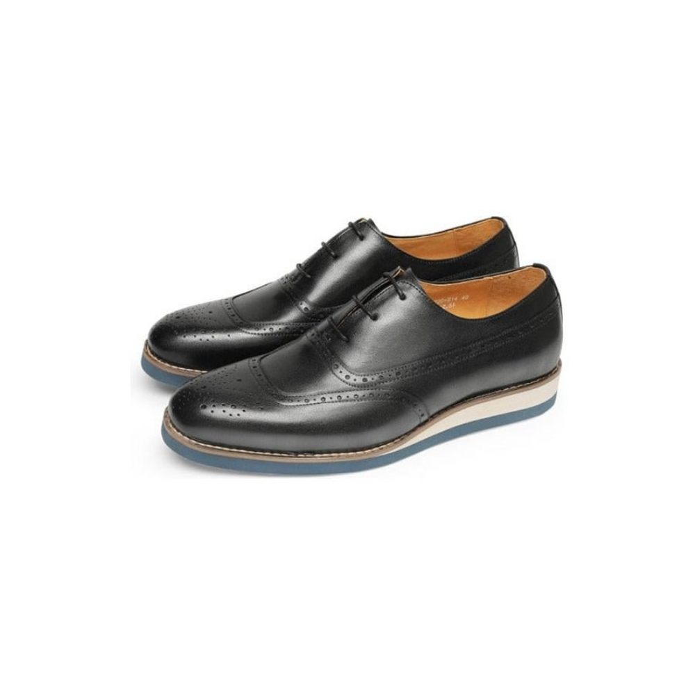 Chaussures Formelles Pour Hommes À Plateforme Exotiques Bout D'aile - Noir