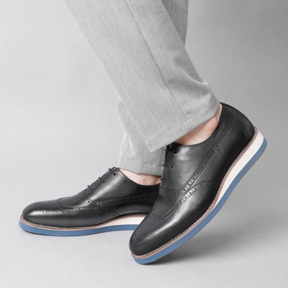 Chaussures Formelles Pour Hommes À Plateforme Exotiques Bout D'aile - Noir