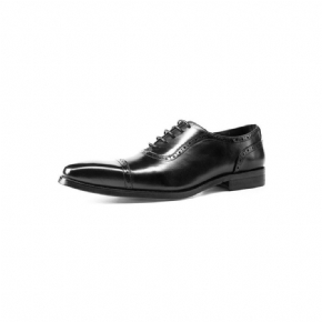 Chaussures Formelles Pour Hommes Plates À Lacets Cuir