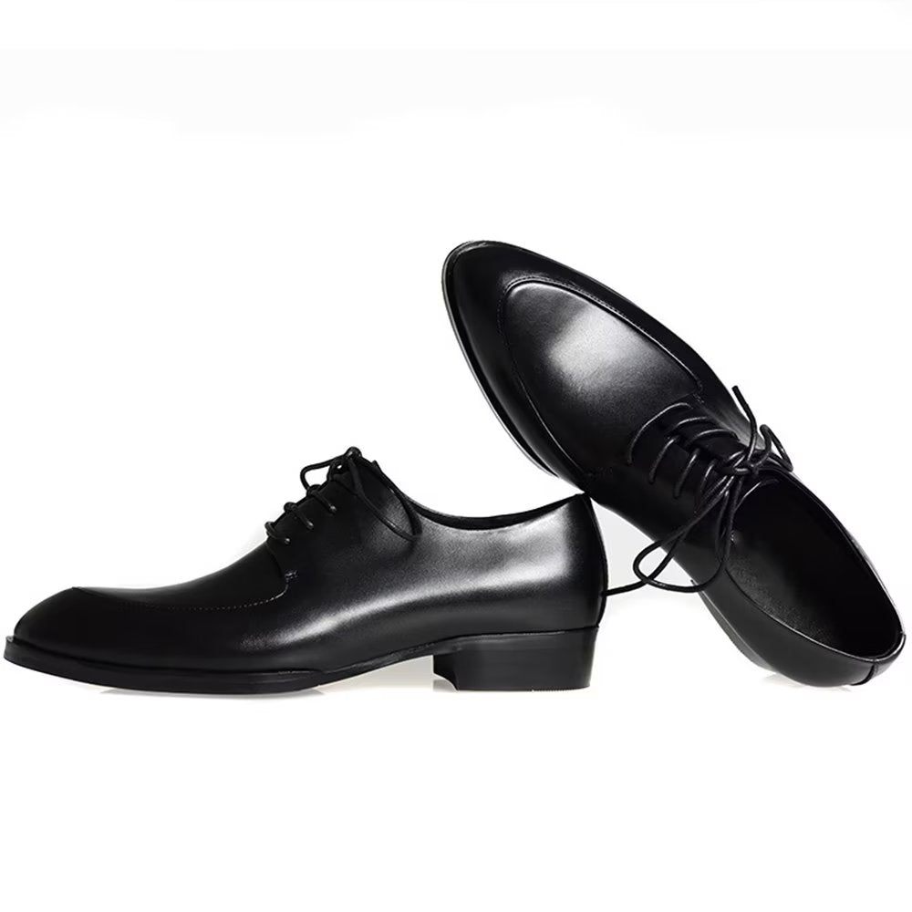 Chaussures Formelles Pour Hommes Relief Élégance Habillées Derby À Bout Pointu - Noir