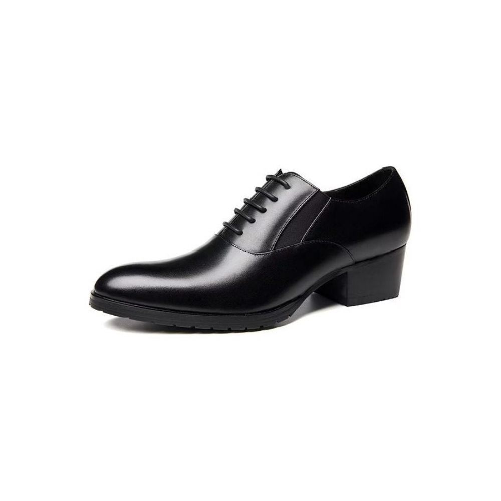 Chaussures Formelles Pour Hommes Relief Élégance Habillées Oxford À Bout Pointu - Noir